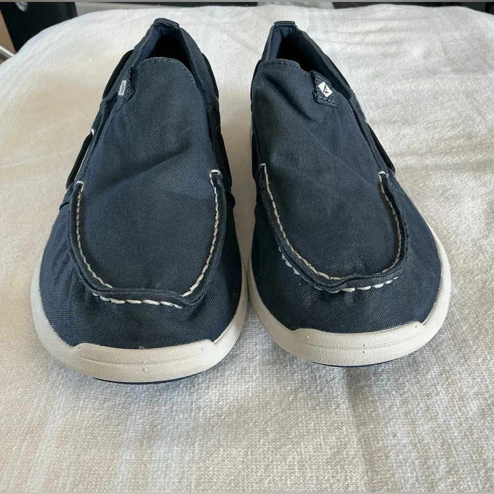 Sperry Men's Navy Canvas Boat Shoes NWOT - Picture 4 of 7